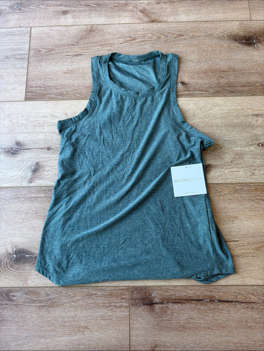 Beyond Yoga Heathered Teal Modal Tank Top